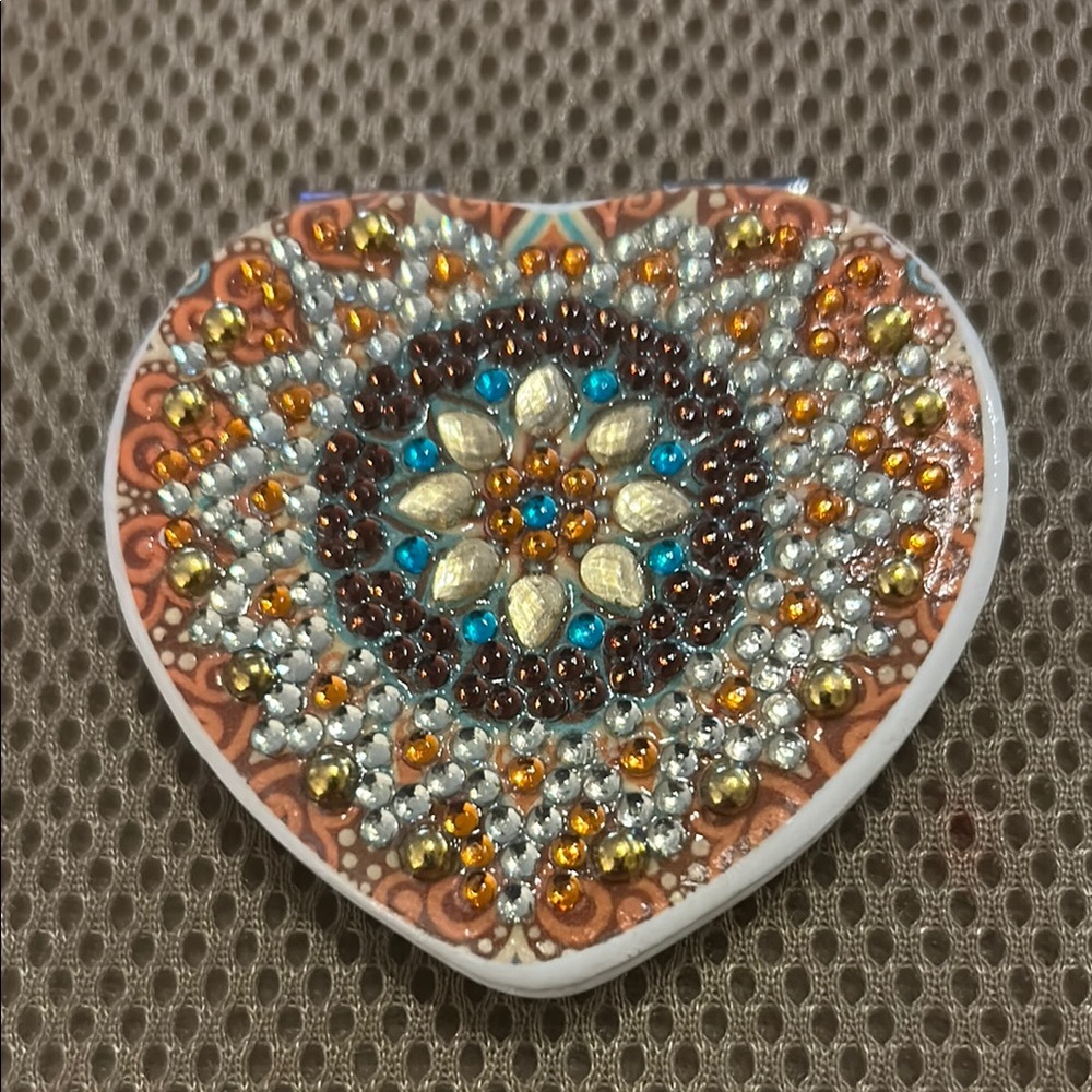 Heart-Shaped Beaded Mirror